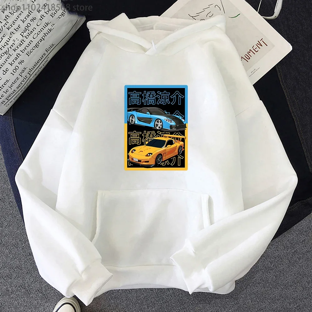 Japanese Anime AE86 Hoodie Initial D Graphic Sweatshirt Men O-Neck Long Sleeves Fashion Casual Drift Racing Car Women Clothing