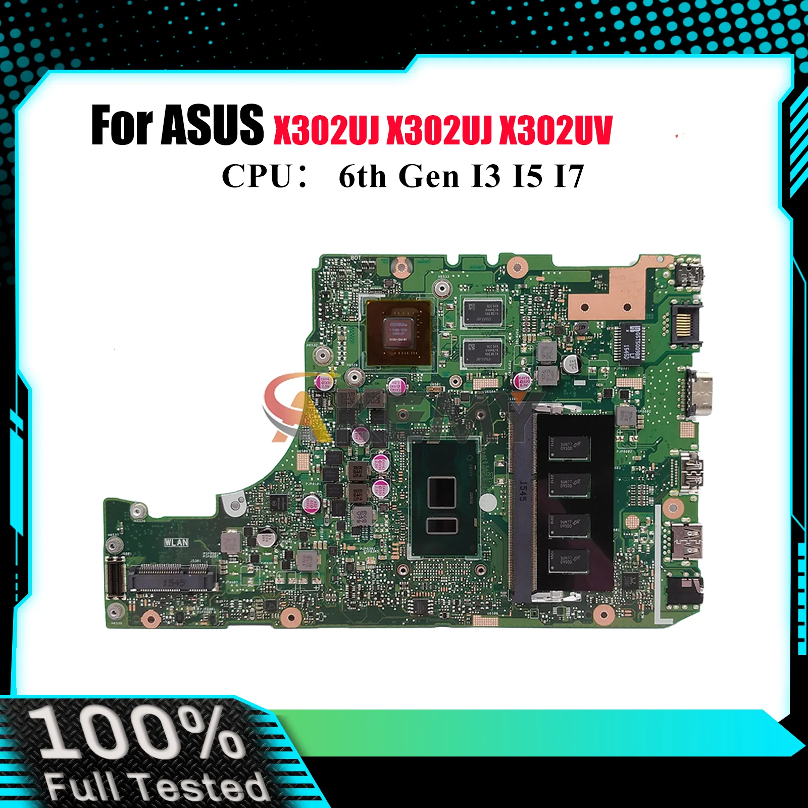 

X302UJ Материнская плата для ноутбука ASUS VivoBook X302UV X302U X302UJ Материнская плата для ноутбука с процессором I3 I5 I7 100% тестирование ОК быстрая доставка