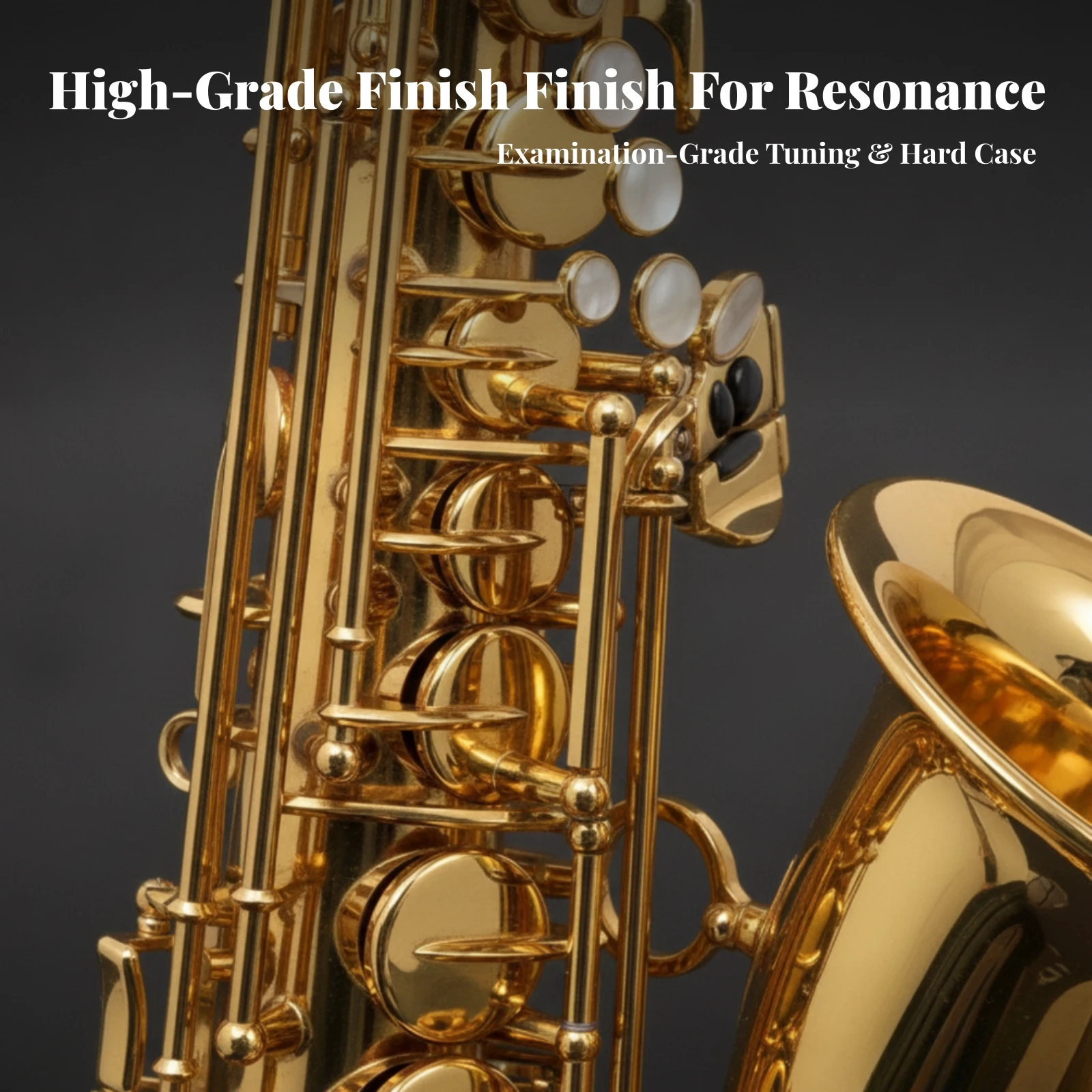 Alto Saxophone Engraved Alto Sax Saxophone with Mouthpiece Brass Woodwind Instrument Polished for Beginners, Practice, Lessons