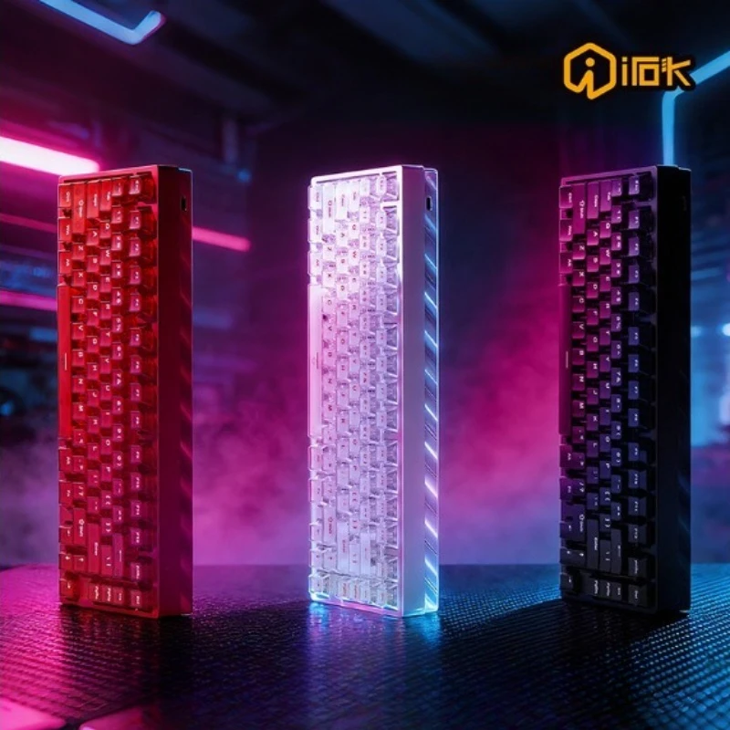 

IROK Magnetic Axis Mechanical Keyboard Customized Aluminum Wired Gasket 81 Keys ARGB Keyboard Ergonomic MG75V2 Switch 75% Layout
