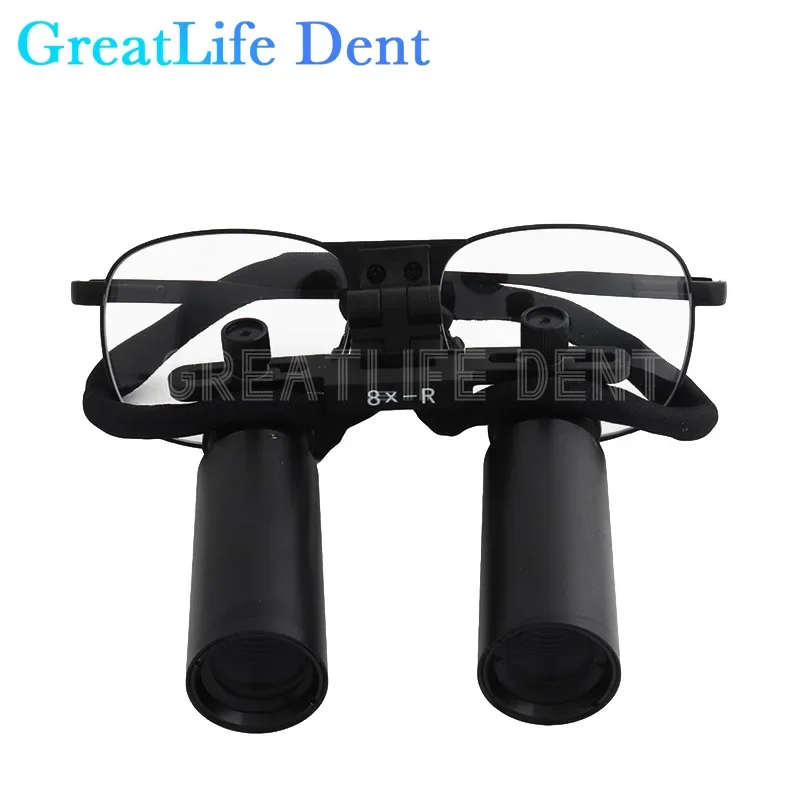 GreatLife Dent 8X Surgical Loupes For Dentist Dental Lab Working Distance 280-600MM Medical Magnifying Glasses Adjustable Loupes