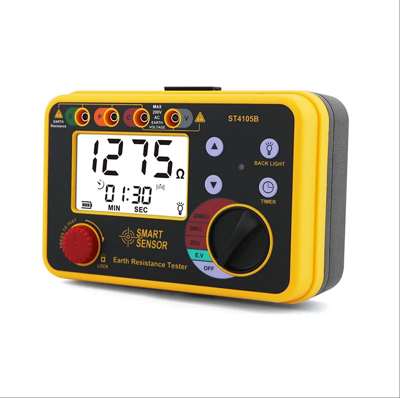 Smart Sensor ST4105B Ground Resistance Tester  0-2000Ω Digital Earth Resistance Tester