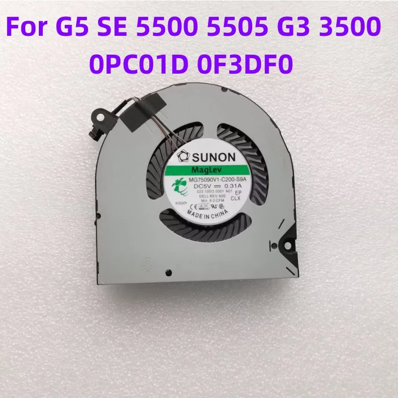 

Original For G5 SE 5500 5505 G3 3500 Laptop Cooling Fan 0PC01D 0F3DF0