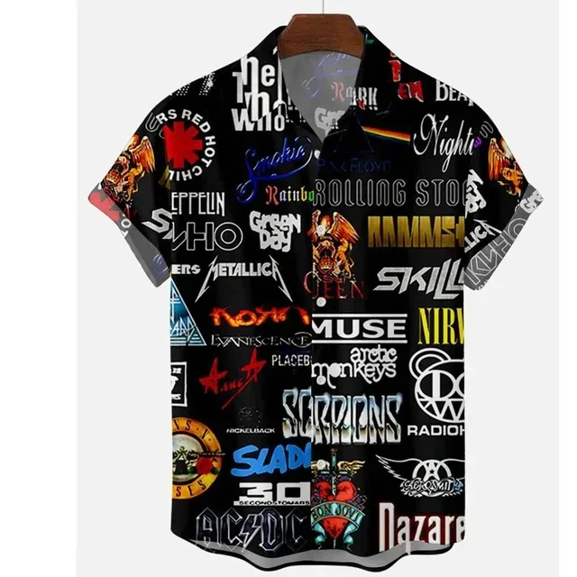 Camisa havaiana de manga curta US 66 Route masculina, estampa 3D, extragrande, camisas Hip Hop, estilo rock, resort, roupa casual, nova