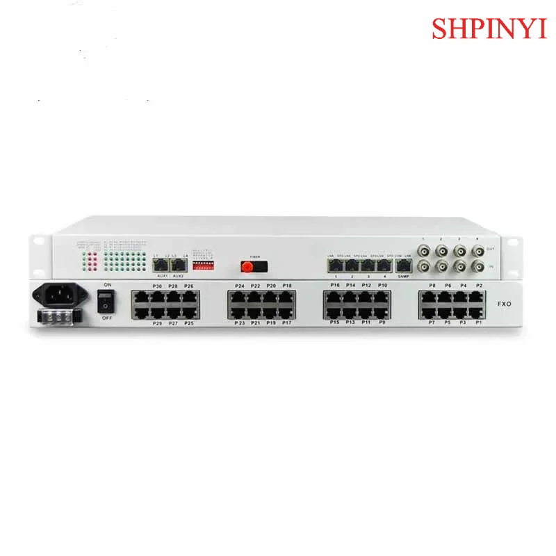 

PCM MUX 30ch Voice Fxo Fxs 4E1 4FE 4Serial Over Fiber Phone Line Multiplexer With SNMP