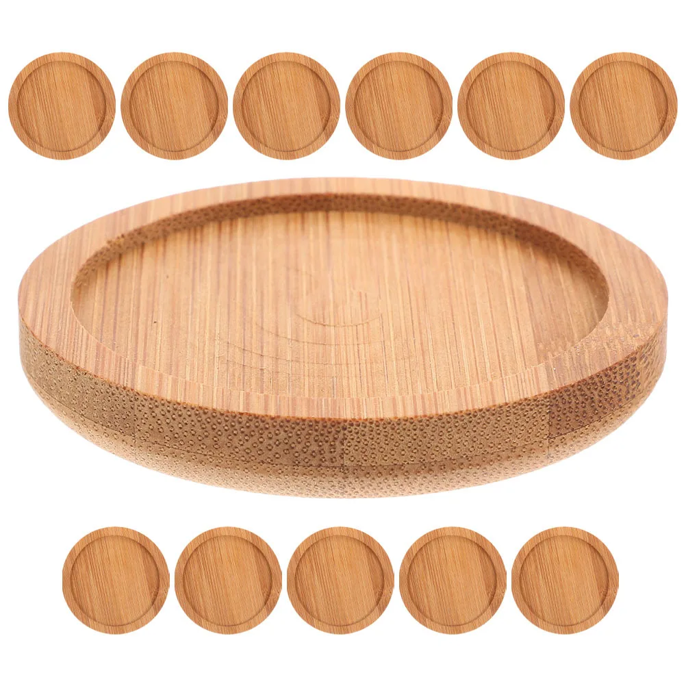 

12Pcs Bamboo Coasters Round Heat Insulated Cup Pads Tea Ceremony Drink Mats Table Cup Accessories Chinese Tea Coasters