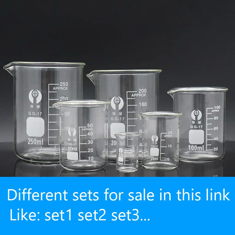 Lab Heat-resist Scaled Measuring Cup Borosilicate Glass Beaker Chemistry Glass Beakers Measuring