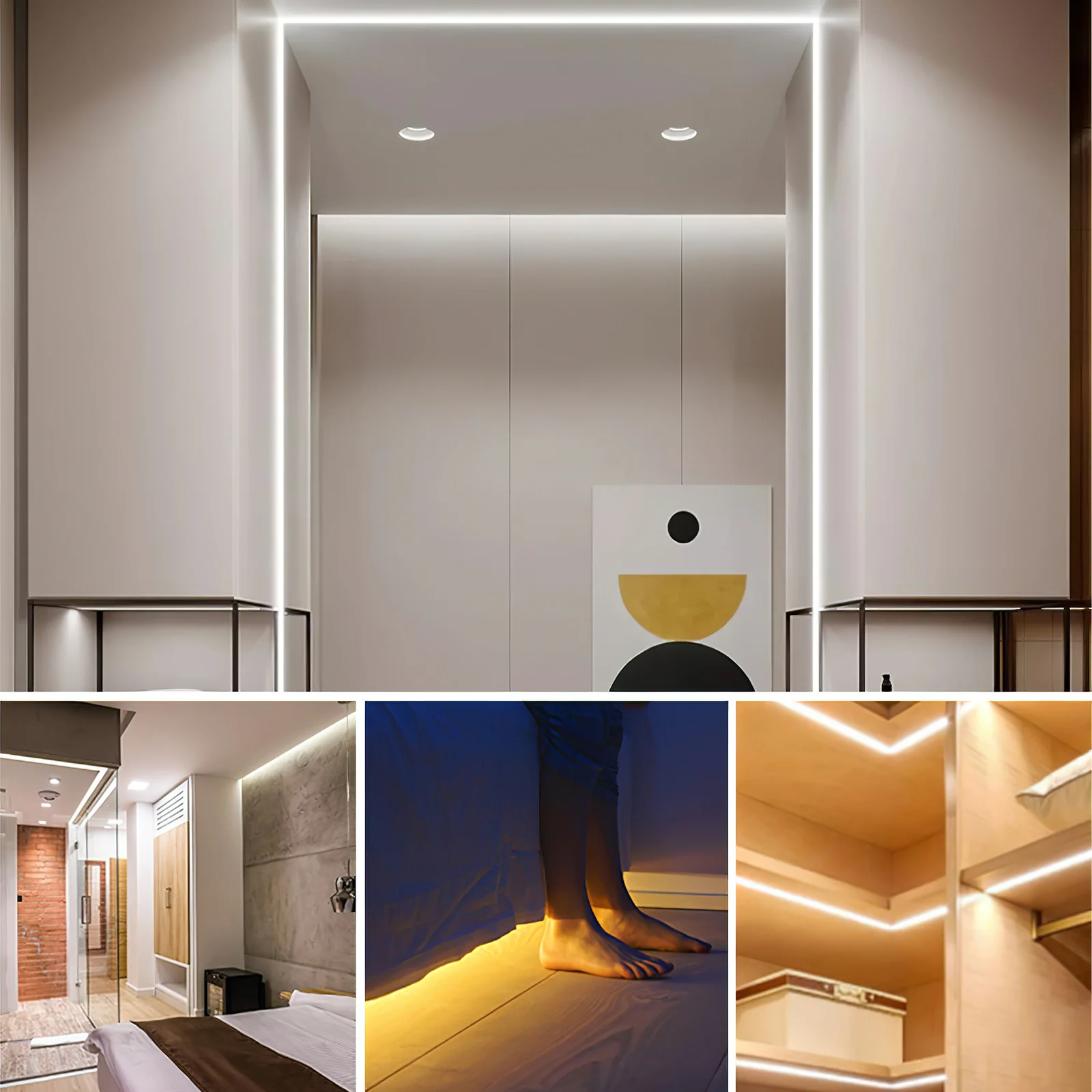 Smart Motion Sensor LED Strip Light Waterproof USB Powered Flexible Lamp for Bedroom Cabinet Wardrobe LED Strip Lights