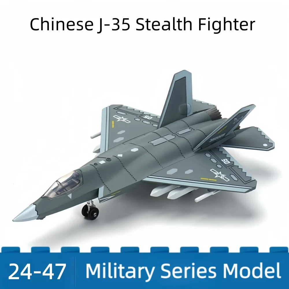 1/72 Military Series Building Blocks China Fifth Generation J-35 Carrier Based Stealth Multi-Role Fighter Toys For Boy Xmas Gift
