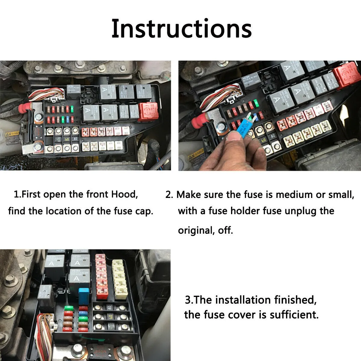 1PC Circuit Breaker Blade Fuse 12V 24V Resettable 5-30A Marine Automatic Reset Manual Reset Fuse Adapter Circuit Breaker