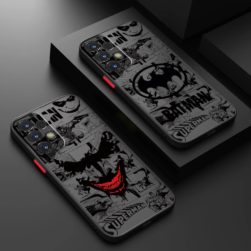 Superhero B-Batmans S-Supermans Frosted Translucent For Samsung A53 A52 A33 A32 A51 A71 A21S A13 A73 A50 A22 A12 5G Matte