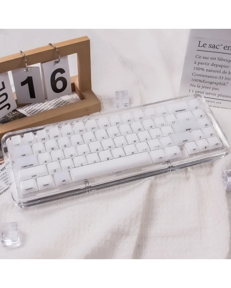 Keycap PC love butterfly original magnetic axis mechanical keyboard white/purple/blue/gray crystal jelly side print
