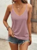 2 Pieces of Women's Y2K Style V-Neck Vests, Fashionable Elastic Perforated Sleeveless Vests, Solid Color
