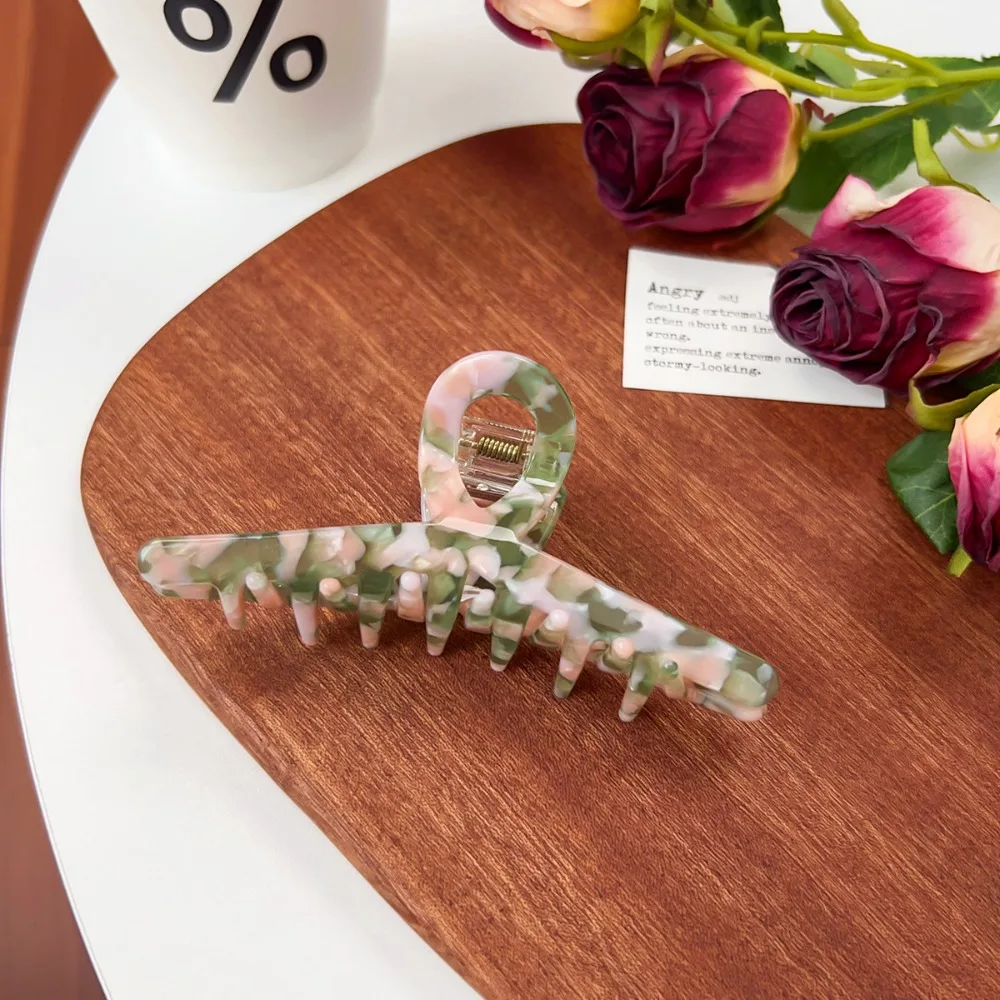 

Personalized Solid Color Fresh Acetate Hair Claw Shark Clip Hair Clip Cross Shark Clip Headwear Geometry Simple Hair Claw Female