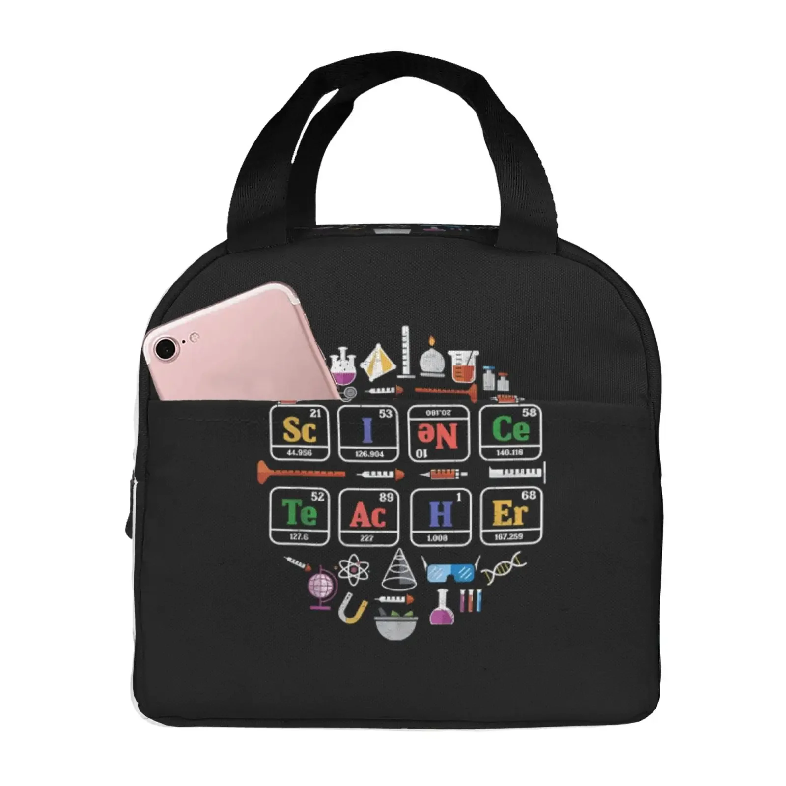 Science Teacher Periodic Table Portable Lunch Boxes Waterproof Thermal Cooler Food Insulated Lunch Bag  School