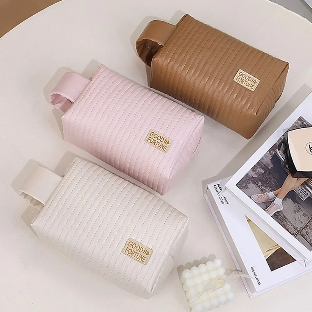 

Multifunctional Waterproof PU Makeup Bag Large-Capacity Handbag Cosmetic Bag Space Saving Storage Bag Makeup Pouch Travel