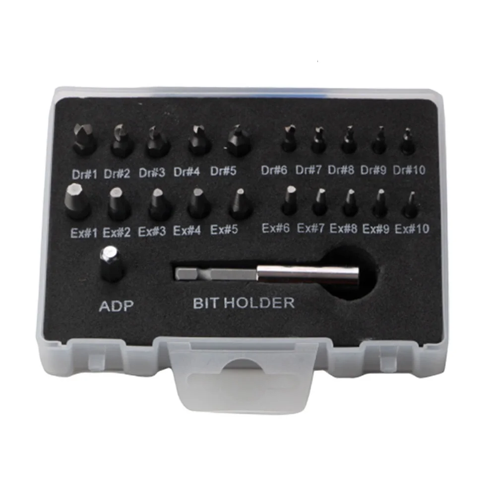 

Набор из 22 экстракторов для поврежденных гаек, из стали, для удаления обжигленных и ржавых болтов, незаменимый инструмент