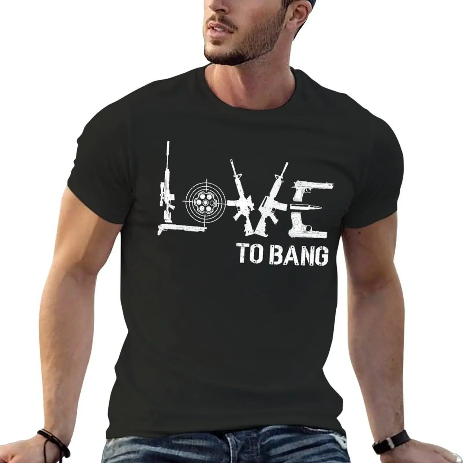 Love To Bang Gun Rifle Patriot Second Amendment USA Mens Tee T-Shirt T-shirts man korean fashion t shirts for men pack