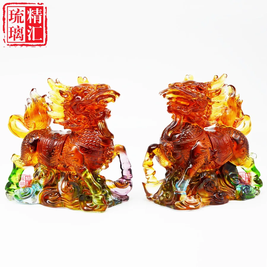 

Ancient glazed unicorn feng shui crafts glazed auspicious ornaments home decoration crafts