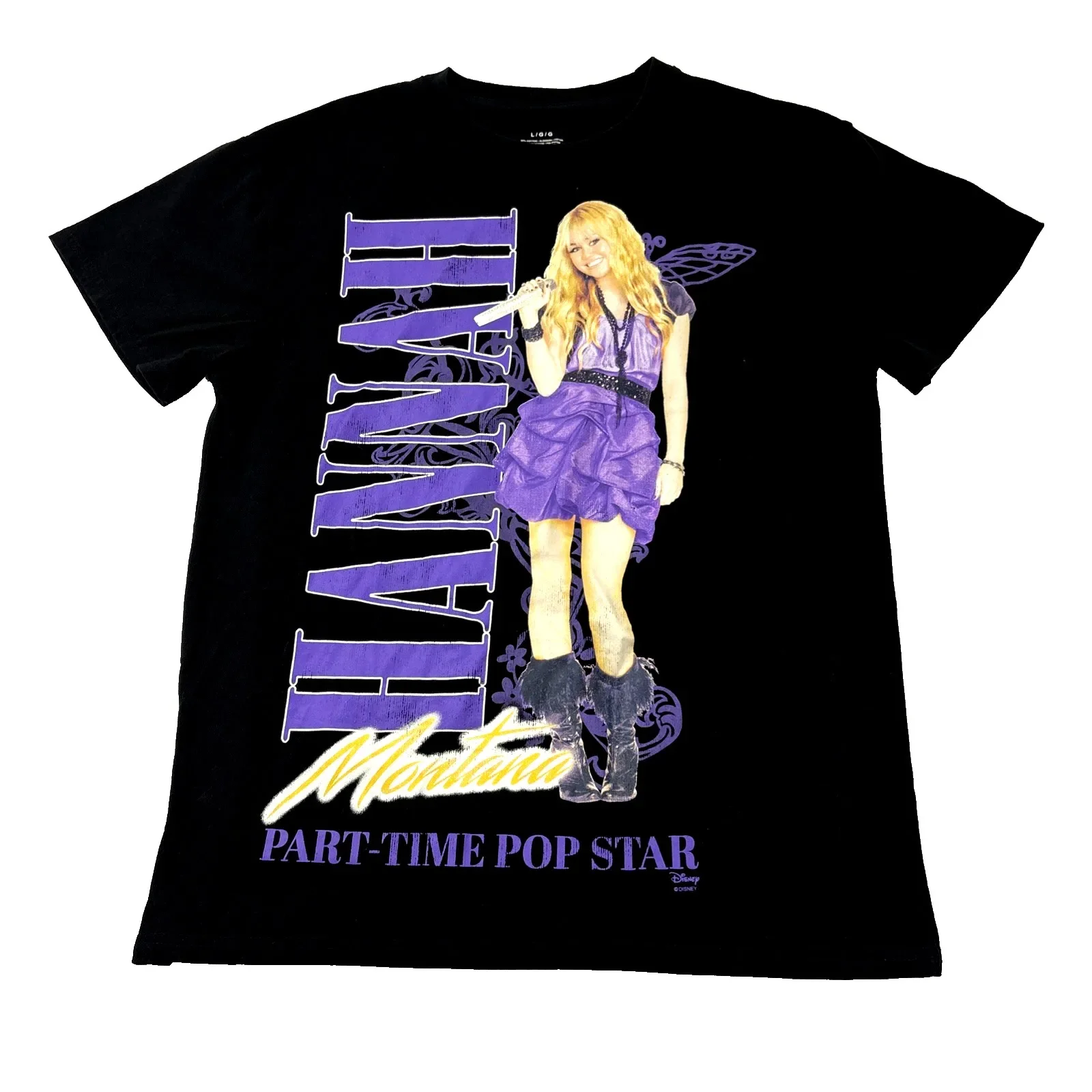 Hannah Montana Graphic T-Shirt Men’s Large Y2K Miley Cyrus Part Time Pop Star