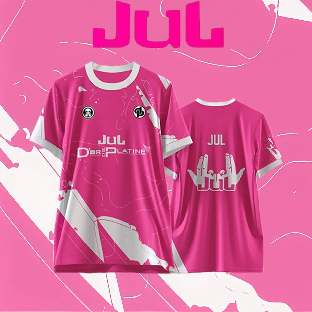 New JUL Printed Soccer Jersey Summer Outdoor Sports Quick-Drying Jersey Men's And Women's Training Breathable Crew Neck T-Shirt