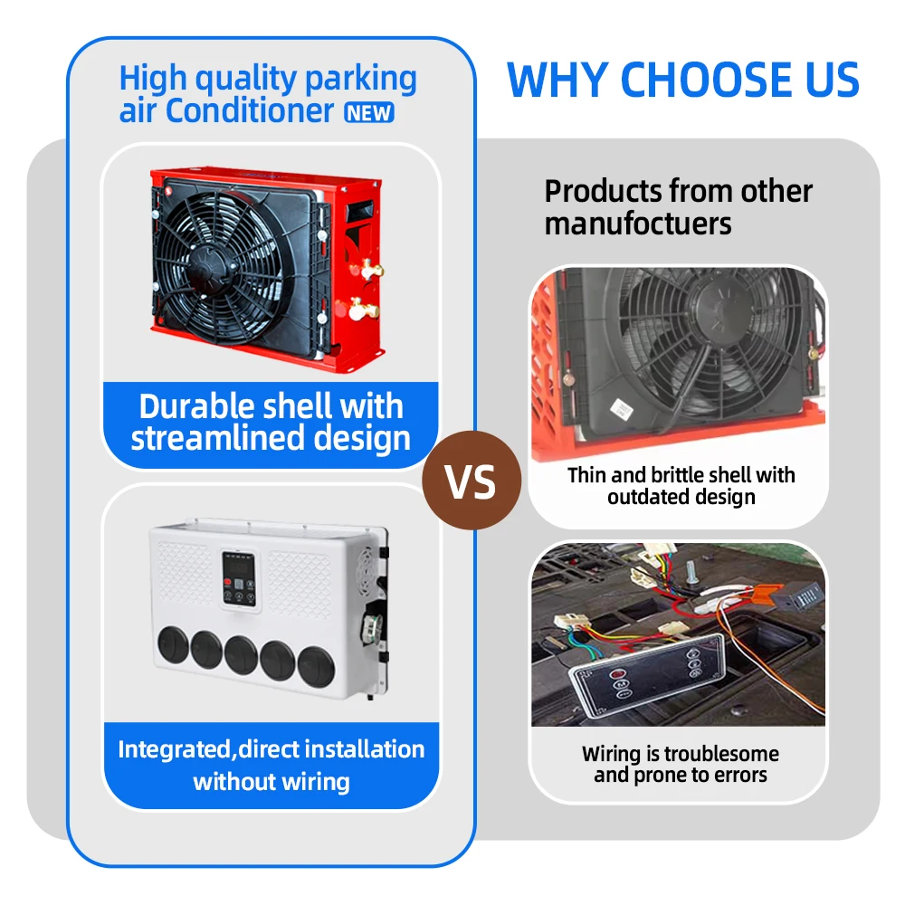 AC Mobil Truk 12V 24V Model A Tipe Split AC Overhead Untuk Truk RV