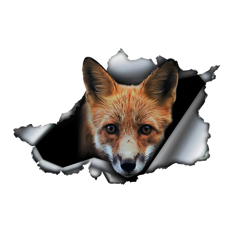 

DK405# Cute Fox 3D Vinyl Car Sticker, Fun Insurance Bumper Sticker for Cars, Trucks, Motorcycles, Walls, Windows, PVC Material