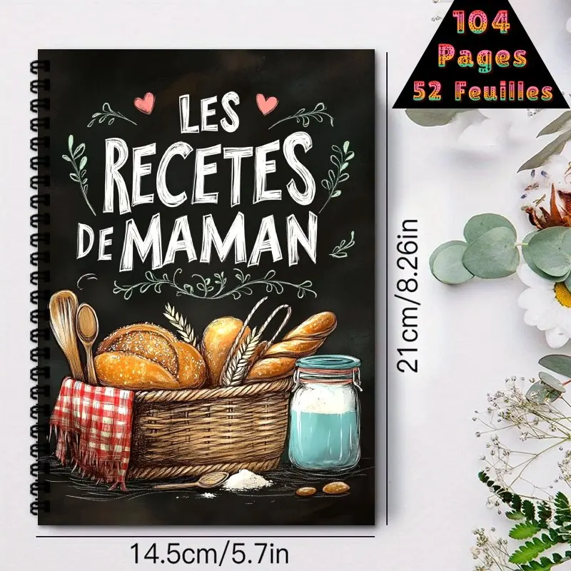 French Special Recipe Book,Spiral Binding Notebook A5,Recipe Collection Book for Both Men and Women,Can Hold Up to 100 Recipes