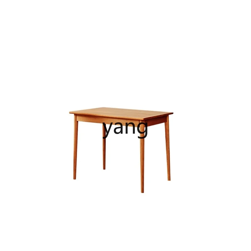 

Yjq Log Solid Wood Dining Table Retractable Folding Small Apartment Home Cherrywood Dining Table