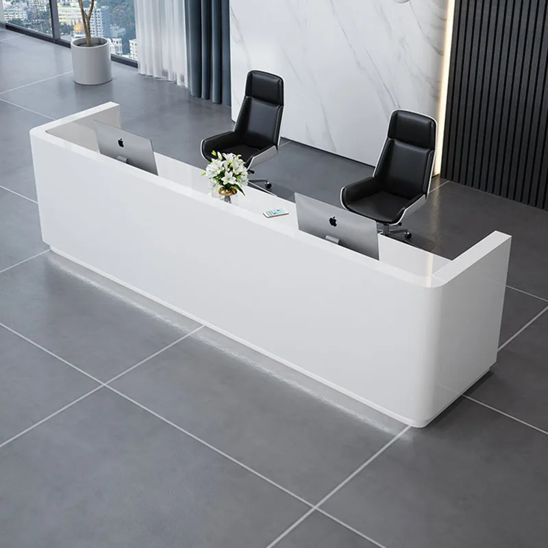 Luxury Cash Register Reception Desks Business Counter Front Desk Reception Desks Simple Design Office Furniture Meja Kasir LLRD