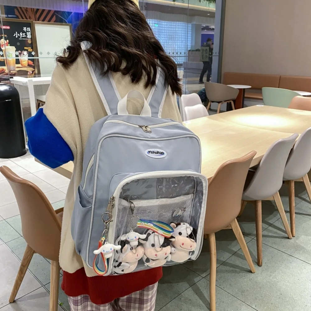 2024 Trendy Shoulder Bag Casual Large Capacity Commuting Bag DIY Doll Display Y2K Schoolbag Party