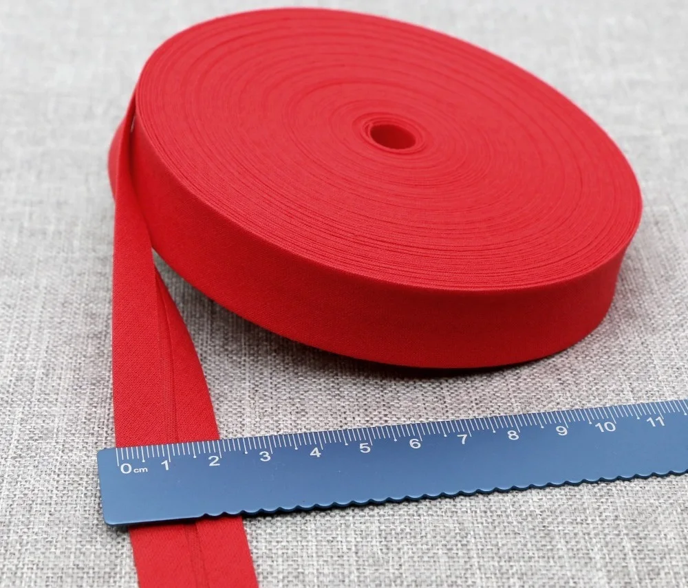 20MM 100% Baumwolle Schrägband, gefalteter Stoffstreifen für DIY-Nähzubehör, Kantenverkleidung, Bastelzubehör, 5/10 Meter pro Rolle – Detail 2