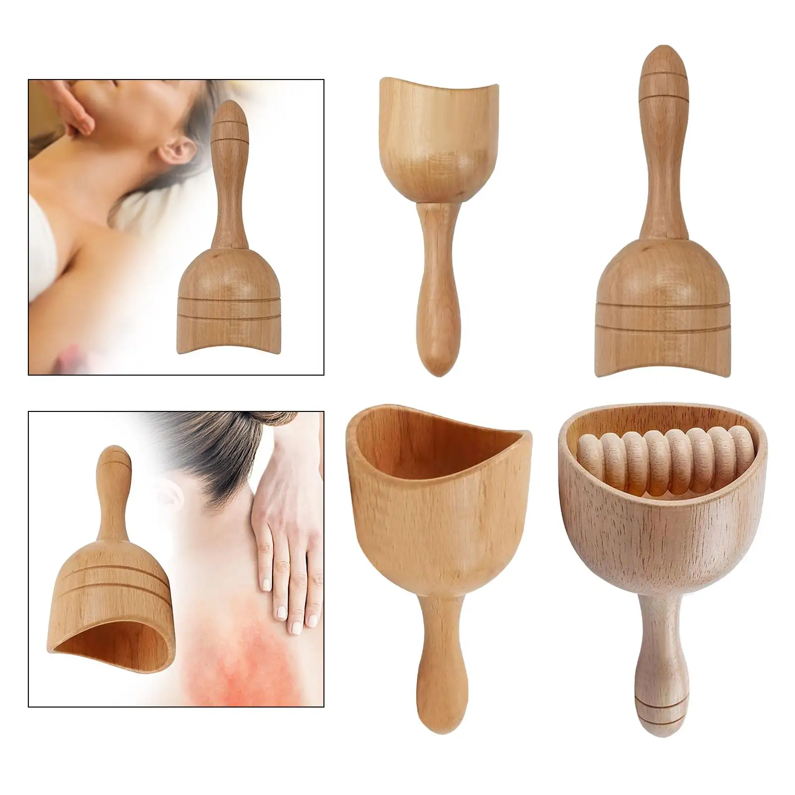 Massage Tool Cup Wooden Multifunctional for Abdomen Shoulders Masseur