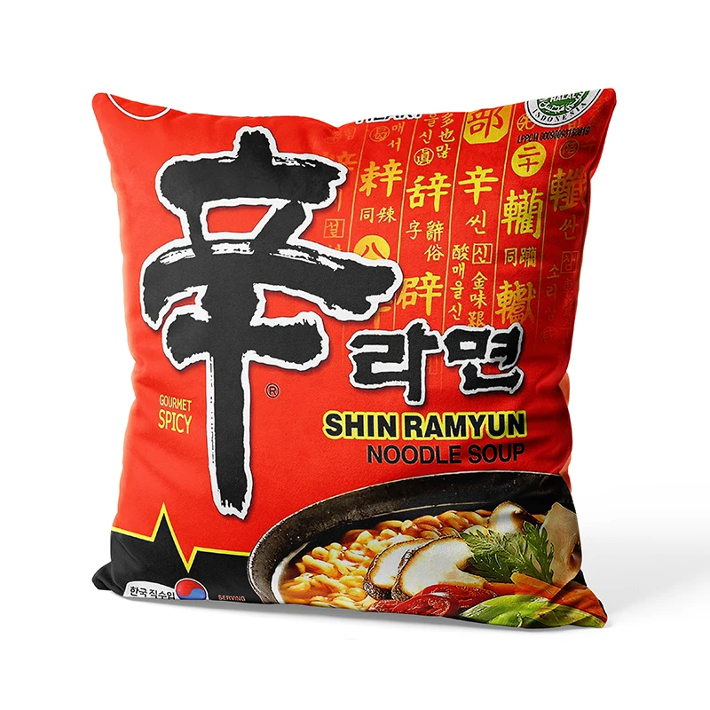 Aertemisi 18'' x 18'' Ramen Instant noodles Funny Food Square Throw Pillow Cushion Covers Cases Pillowcases 45cm x 45cm