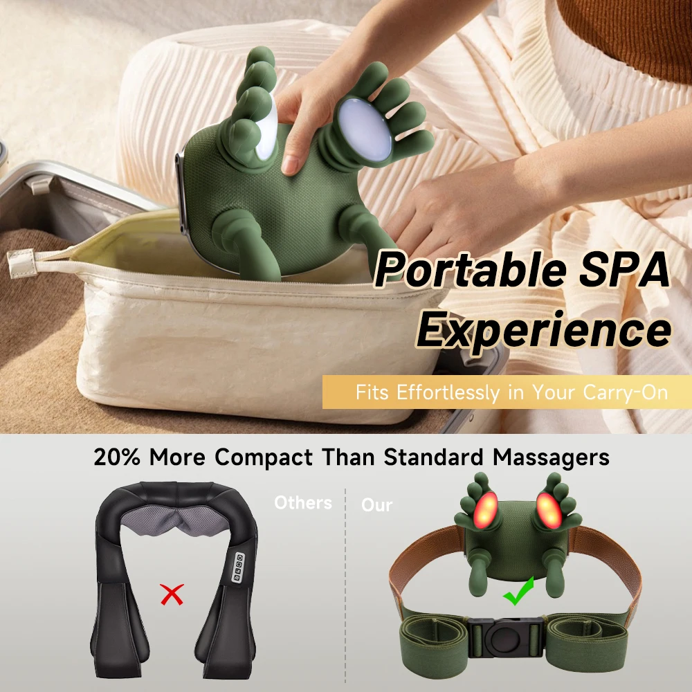 

Neck Massager Red Light Hot Compress Cervical Spine Massager Shoulder Neck Shiatsu Kneading Trapezius Massage Relax Pain Relief