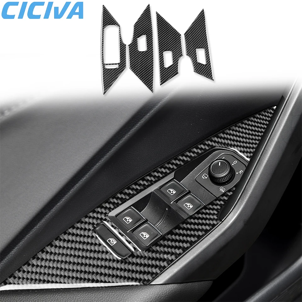 

Soft Carbon Fiber Window lift control Trim Stickers For Volkswagen Sagitar 2019-2023 Car Interior Accessories