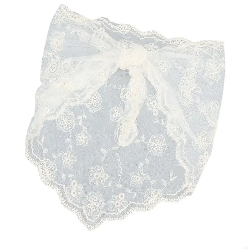 39BC Women Floral Lace Apron Skirt Corset Waist Belt Triangular Irregular Wrap Skirt Hip Covering Sarong Scarf Fart Curtain