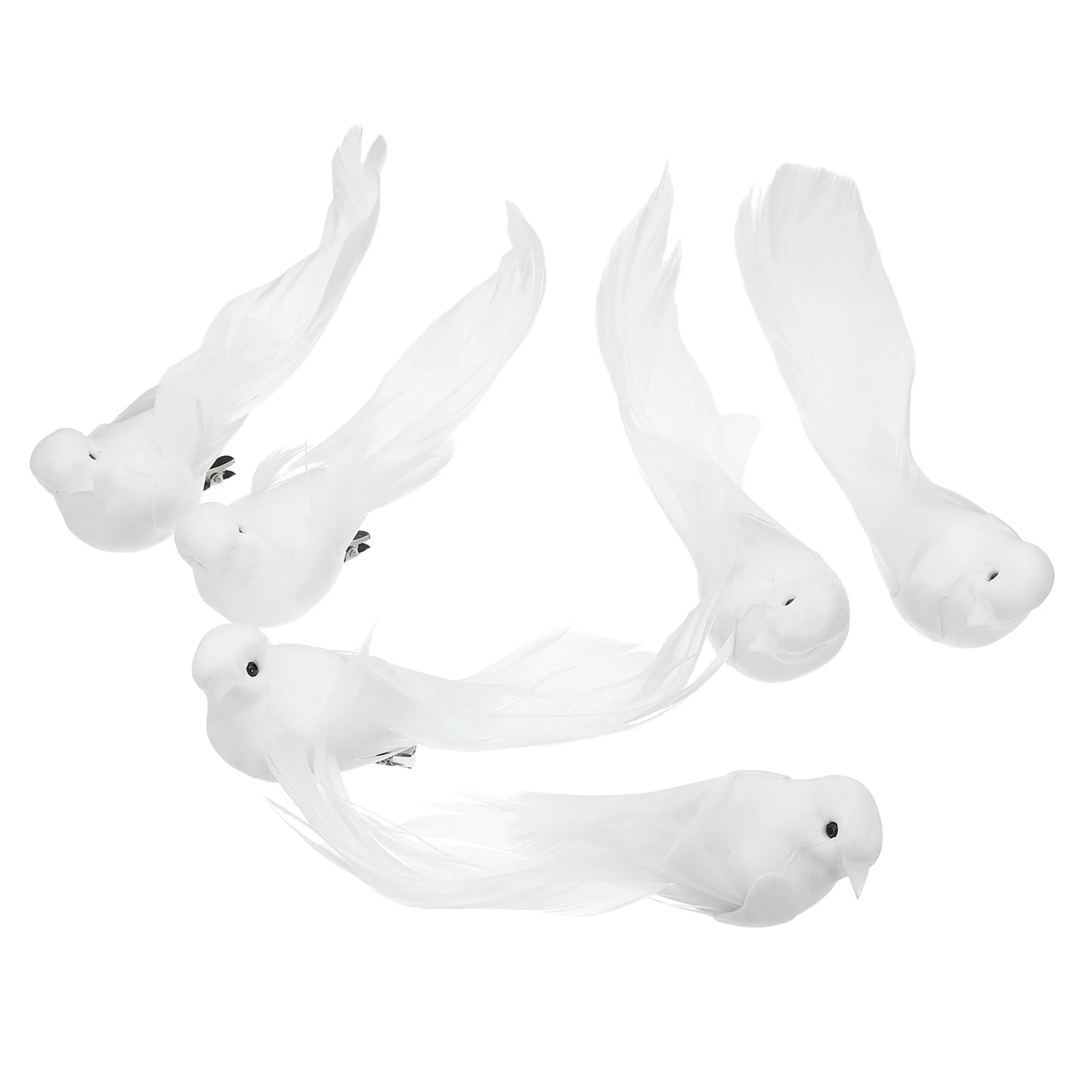 

6pcs Artificial Doves Decorative Ornaments For Wedding Christmas Wreaths Home Decor Craft Hanging Display Lifelike