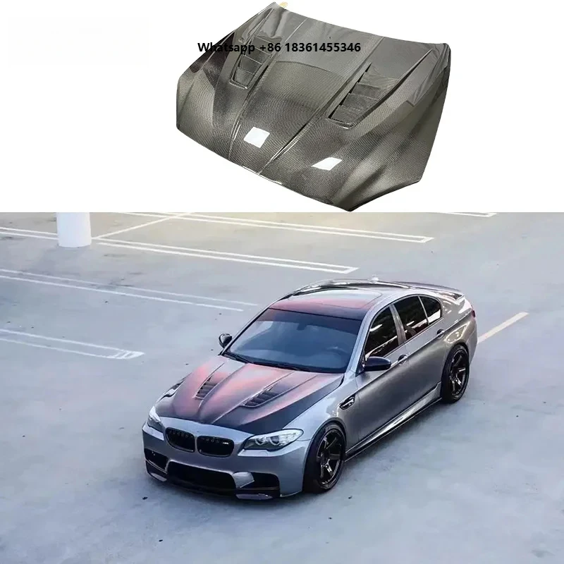 For F10 F18 DTM Style Thickened Carbon Fiber Engine Hood Bonnet 5 Series F10 F18