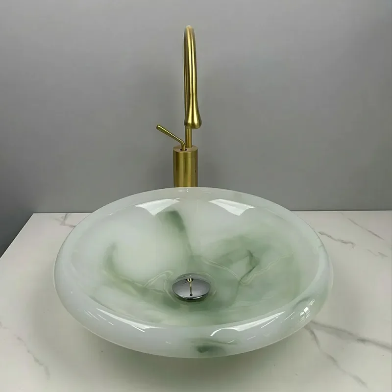 Modern Glazed Ceramic Bathroom Sink Wall Mounted Wash Basin for Vanity Cabinet Art Design Toilet Hand Washing Bowl Decor