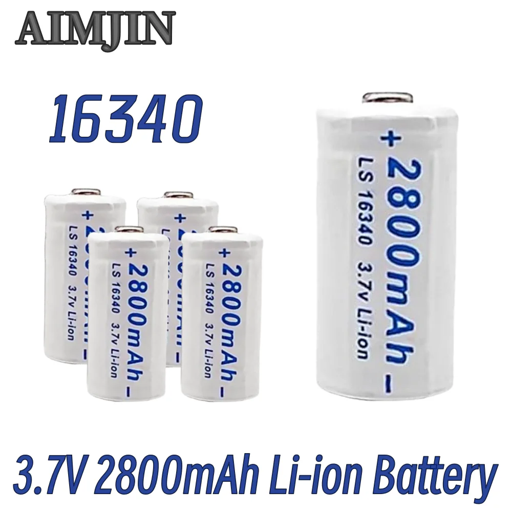 

2024 AIMJIN CR123A RCR 123 ICR 16340 2800mAh 3.7V For Safety Camera Rechargeable Battery Lithium Ion