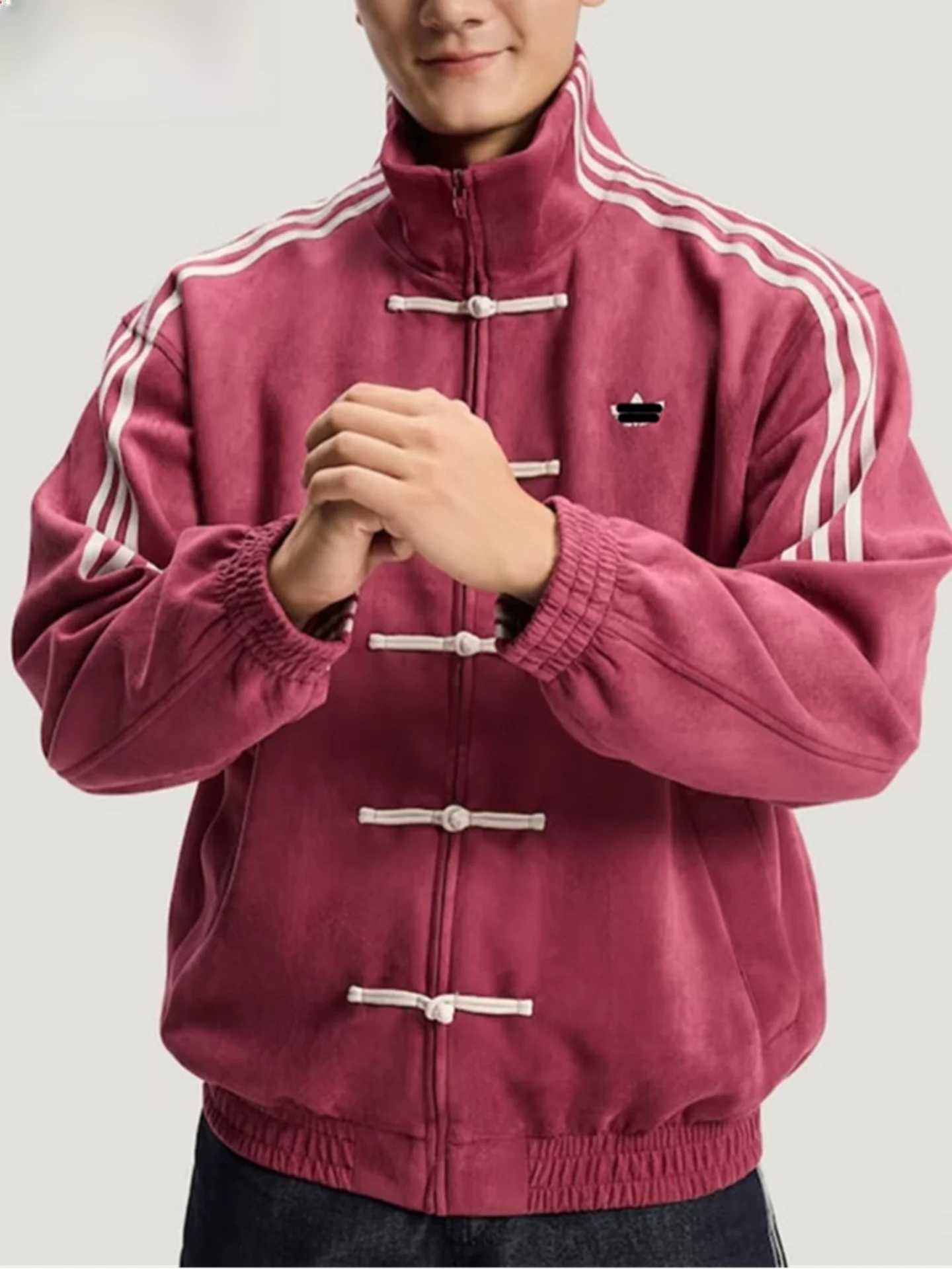 

Высококачественная красная китайская свободная куртка для мужчин на Новый год, модная брендовая верхняя одежда, ветрозащитная, с длинными рукавами, из полиэфирного волокна