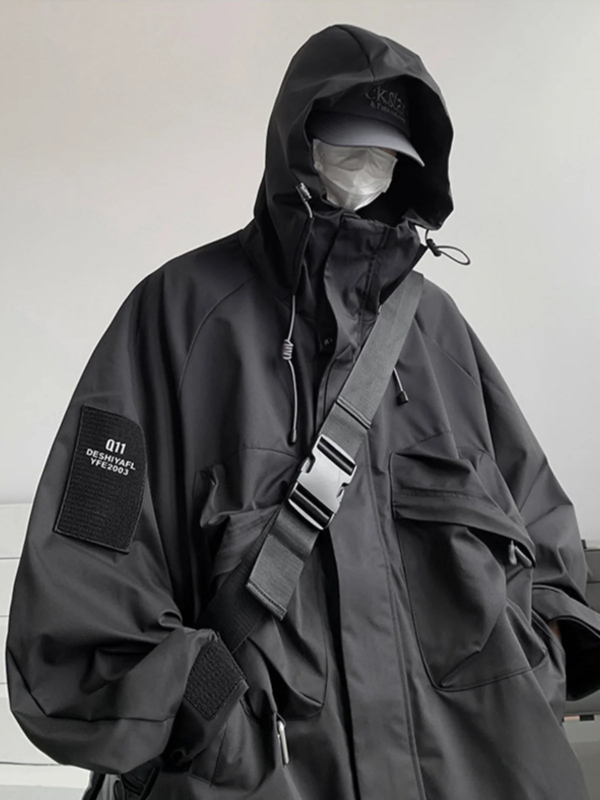 

Мужская куртка Softshell с флисовой подкладкой, водонепроницаемая, для активного отдыха, черная, в стиле самурай, весна-осень-зима, модная