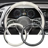Carbon fiber steering wheel car cover breathable non-slip leather For Renault Koleos Clio Laguna 2 Megane 2 3 Duster Logan