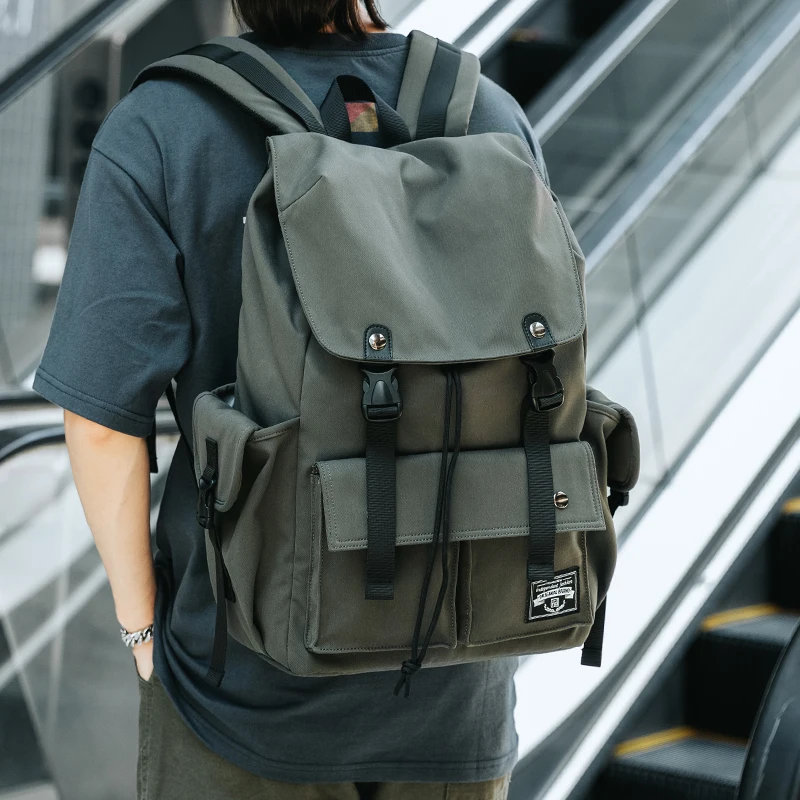 Reinforced drawstring shoulder straps, lightweight and pressure-relief, hiking or campus walking without shoulder fatigue
