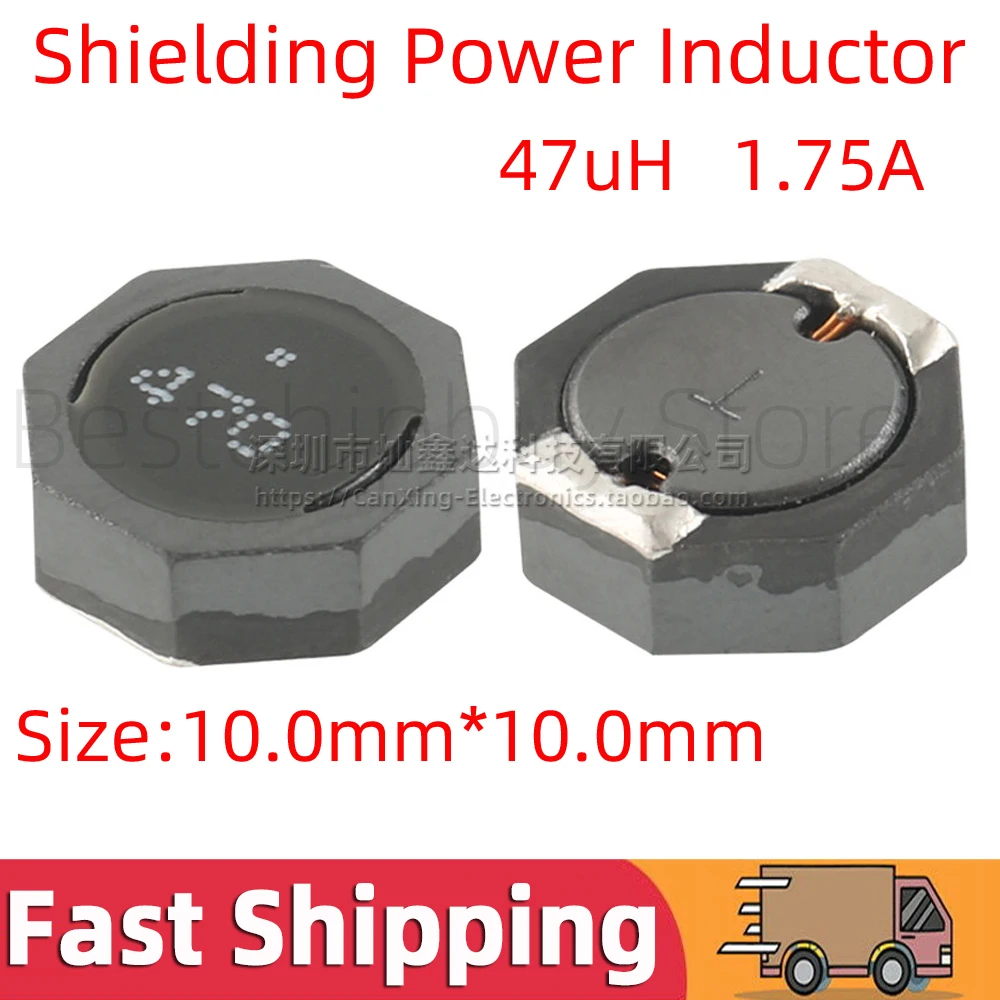 

5pcs 744066470 SMD SMT Shielded Shielding Power Inductor 470uH 1.75A Inductance Common Mode Filter 1038 10mmx10mm