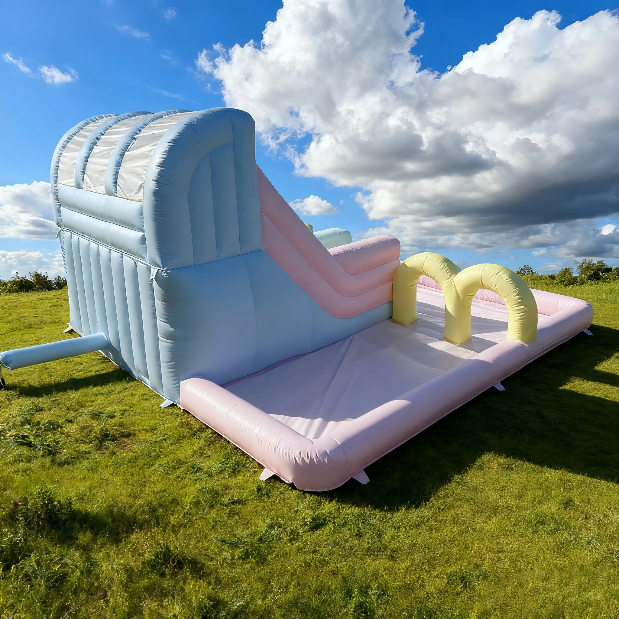 Castillo de salto inflable popular con tobogán, castillo inflable para interiores y exteriores + soplador incluido