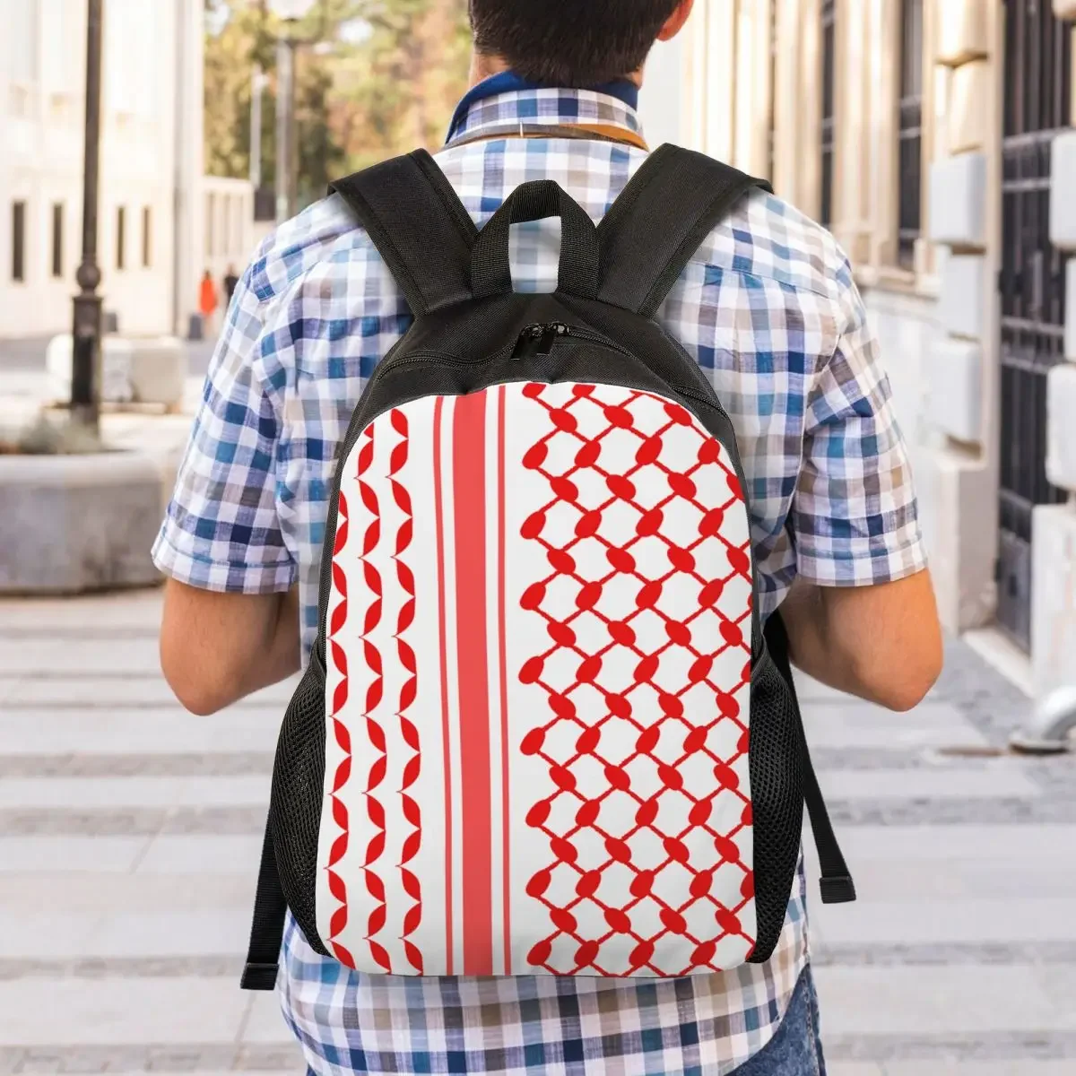 Custom Palestinians Keffiyeh Pattern Backpacks for Men Women School College Students Bookbag Fits 15 Inch Laptop Tradition Bags