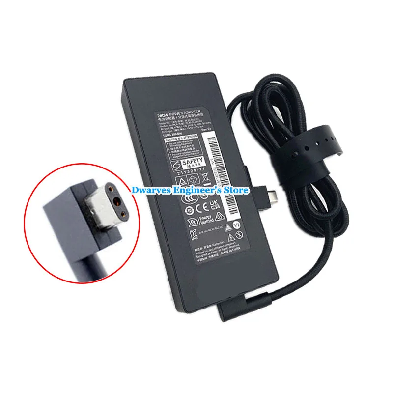 Slim Genuine 19.5V 14.36A 280W AC Adapter RC30-042302 Charger For RAZER Gaming BLADE GAN BLADE 17/I9-12900H/3070 TI Power Supply