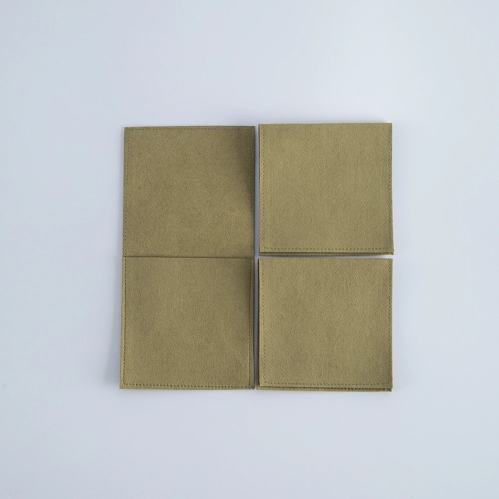 100 Green Microfiber Velvet Gift Bags 6x6cm 8x8cm 9x9cm Small Size Ring Earring Stud Jewelry Storage Pouches Luxury Makeup Sack view 2